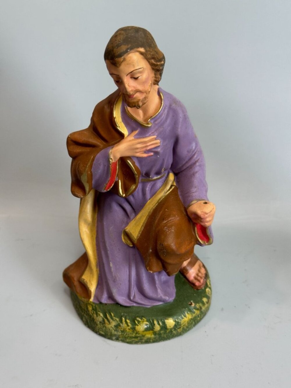 Vintage Italy Paper Mache Holy Family Nativity Mary Joseph Baby Jesus 8" Scale - Picture 3 of 16
